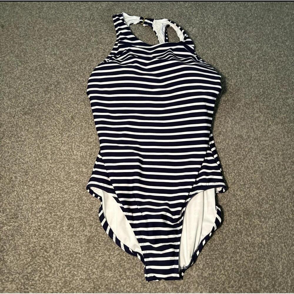 Lands End Swimsuit Womens Navy Stripe One Piece Size XXL P20 - Picture 3 of 4